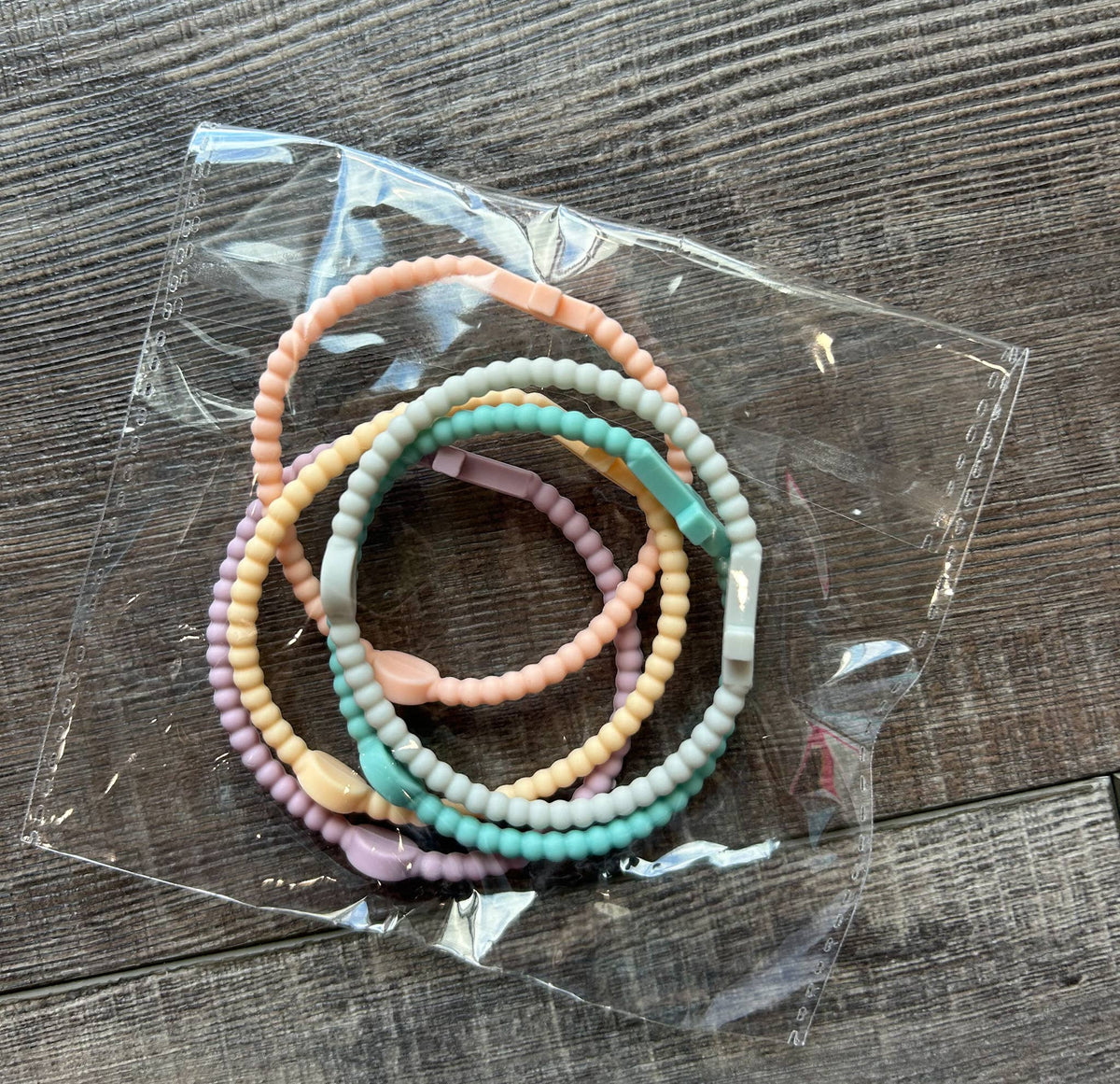 Silicone Cross Bracelet Set of 5: Pastels