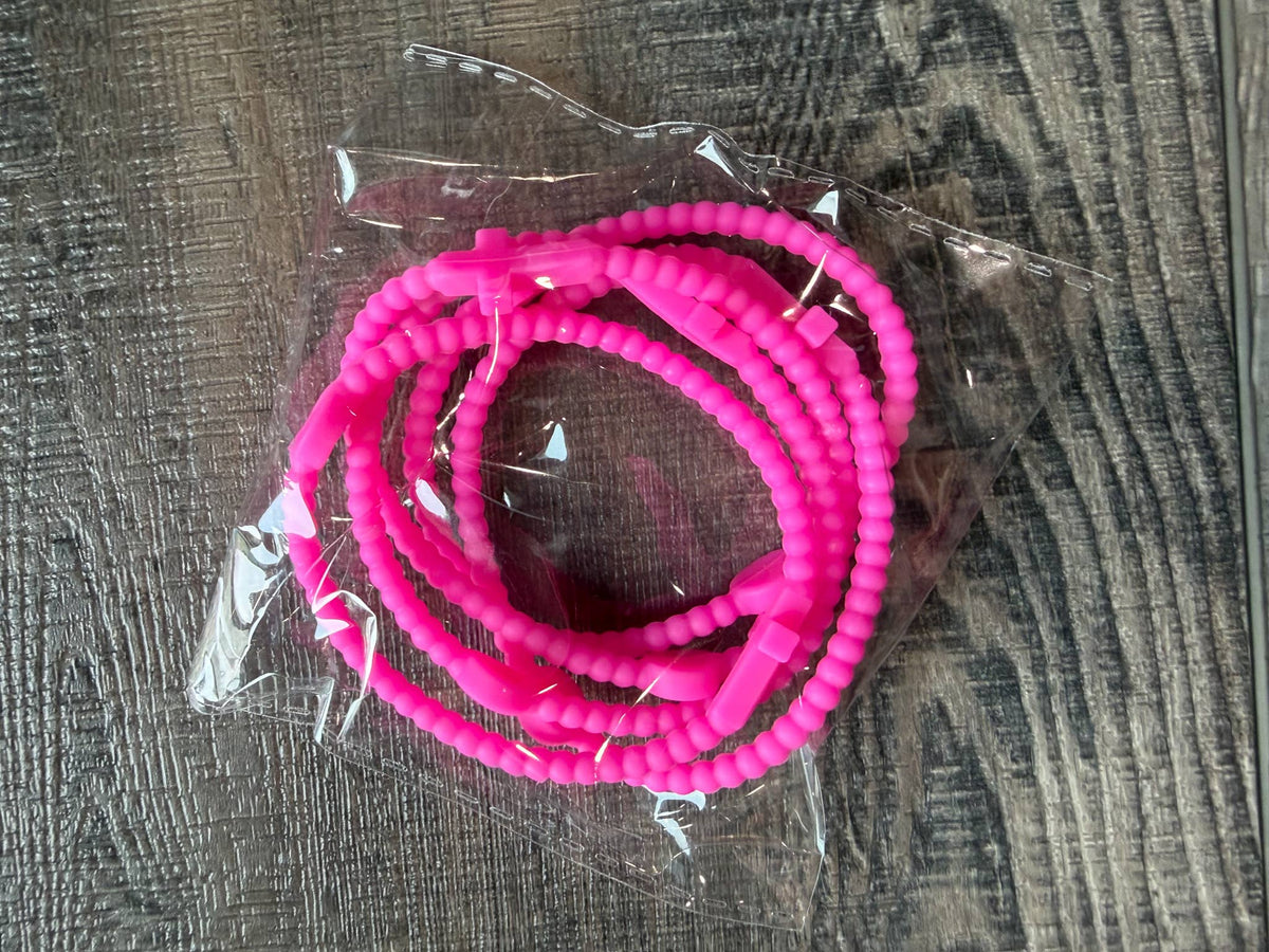 Silicone Cross Bracelet Set of 5: Neutrals