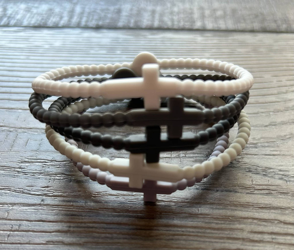 Silicone Cross Bracelet Set of 5: Neons