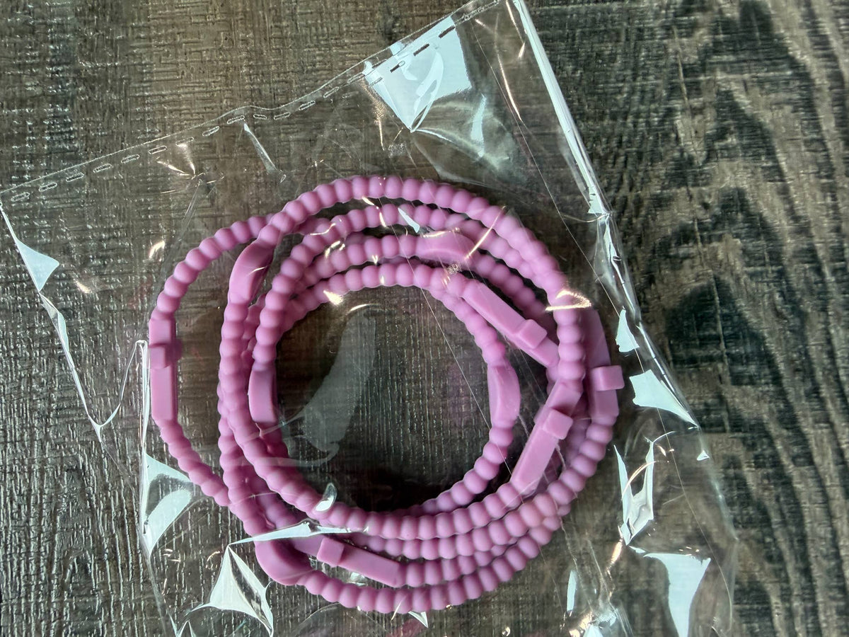 Silicone Cross Bracelet Set of 5: Pastels