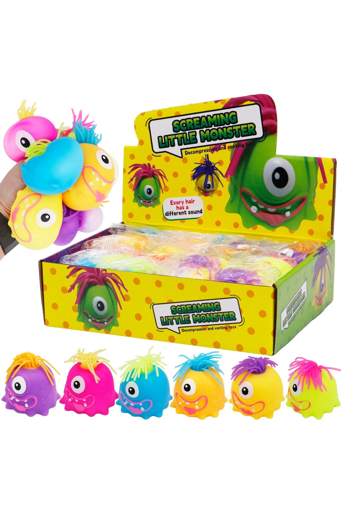 Noodle Hair Monster Fluffy Slime Filled Squishy: ASSORTED / ONE SIZE