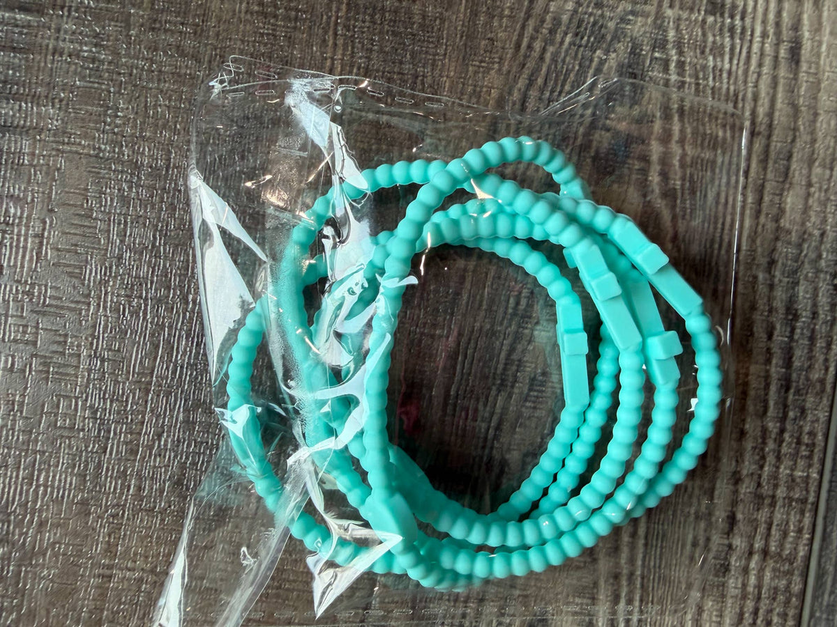 Silicone Cross Bracelet Set of 5: Pastels