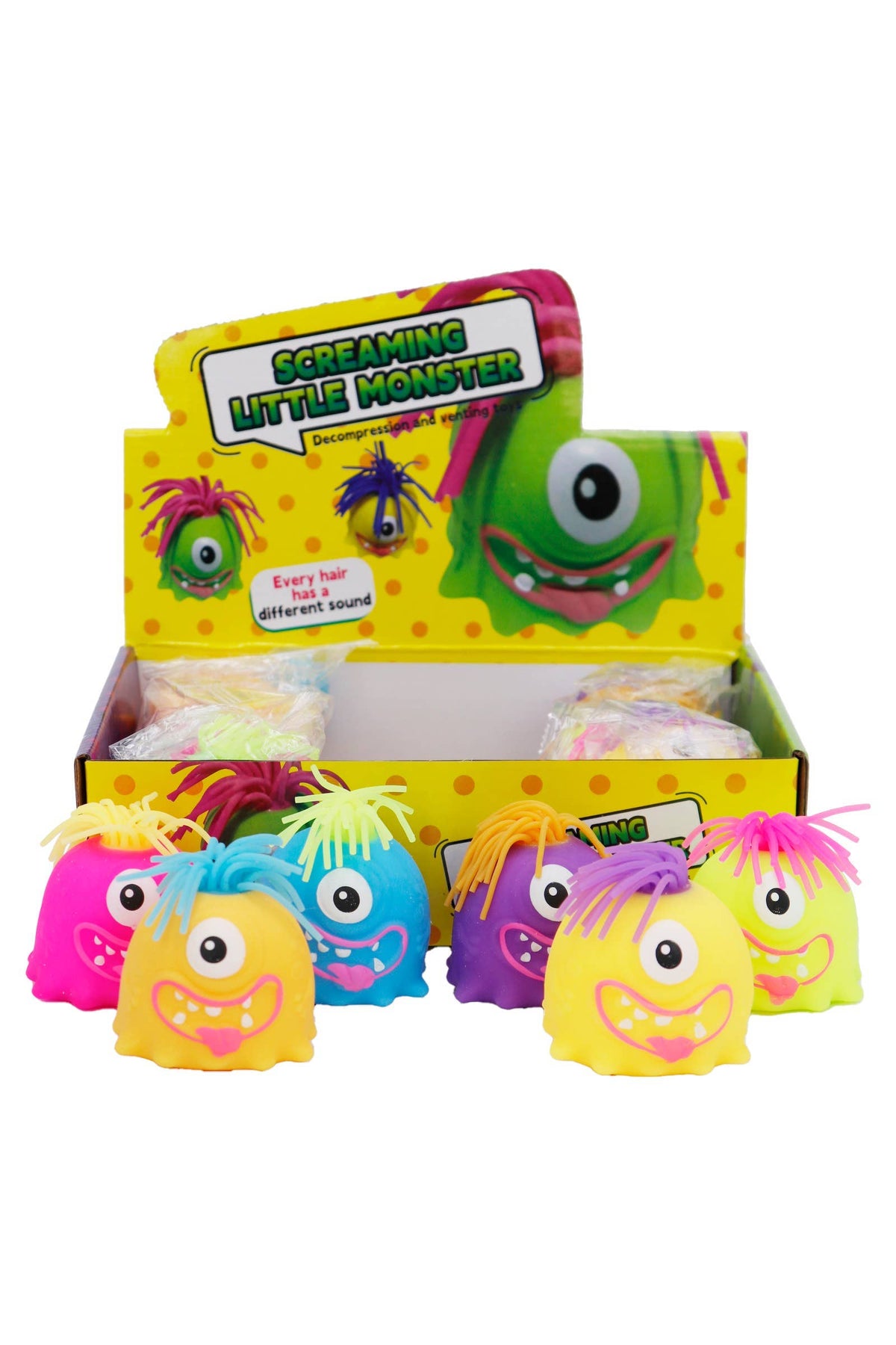 Noodle Hair Monster Fluffy Slime Filled Squishy: ASSORTED / ONE SIZE