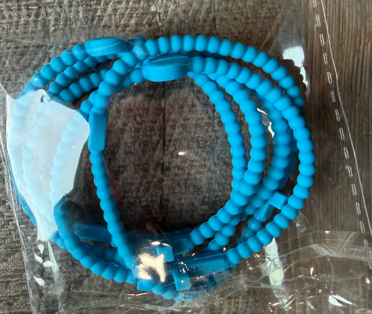 Silicone Cross Bracelet Set of 5: Neutrals