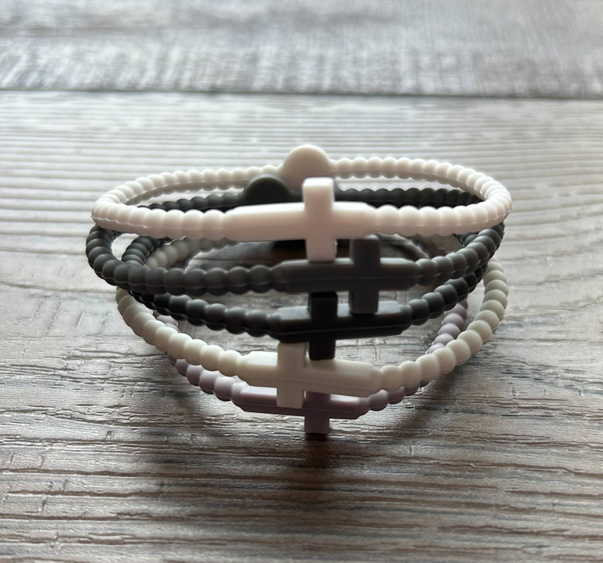 Silicone Cross Bracelet Set of 5: Neons