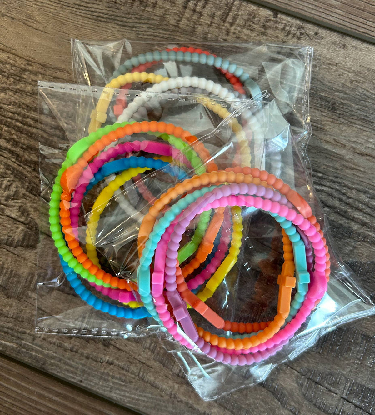 Silicone Cross Bracelet Set of 5: Neons