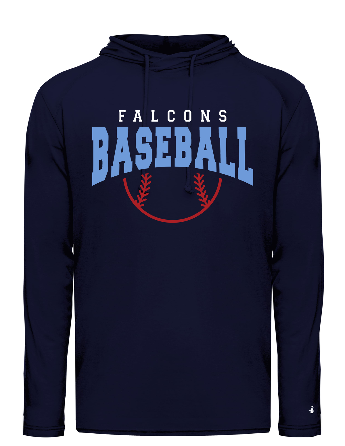 Badger Sport Tri-Blend Hood-Tee- Baseball