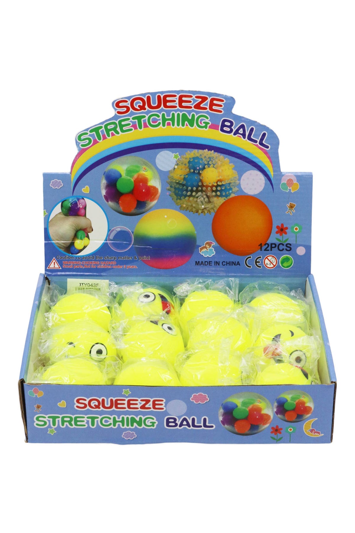 Tongue-Out Emoji Fluffy Slime Filled Squishy Toy - 12 pcs