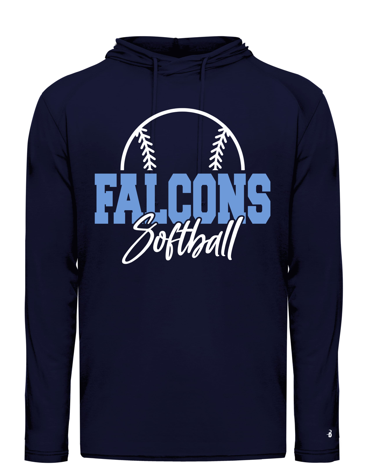 Badger Sport Tri-Blend Hood-Tee: Softball