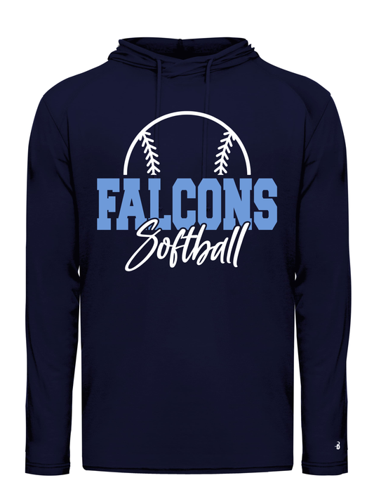 Badger Sport Tri-Blend Hood-Tee: Softball